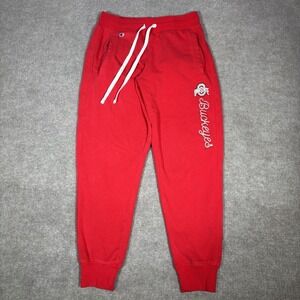 Ohio State Buckeyes Sweatpants Size S Red Fleece Joggers Logo Champion